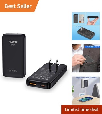 Ultra-Slim 45W USB C Wall Charger - Dual Fast Charging for Travel Ready Tech