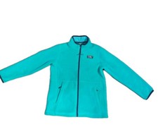 LL Bean Youth Sz L 14-16 Blue Fleece Jacket Full ZipUp Zip Pockets Women Small