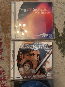 Sega Dreamcast Lot Console & Controller VMU 4 Games Soul Calibur Trickstyle Web