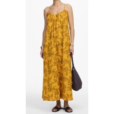 Madewell Maxi Dress U Neck Crossback Paisley Silk Cotton Sundress US Womens M