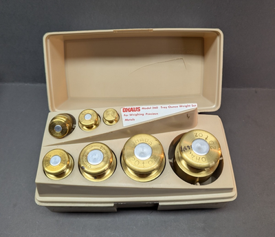 #ad #ad OHAUS Model 260 Troy Ounce Weight Set Weighing Precious Metals Brass Calibration $350.99