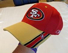 Reebok NFL San Francisco SF 49ers Strapback Hat Cap Rare Unique Brim Stripes