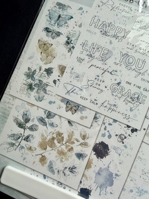 49 and Market Serenity Rub-on Transfer Set (6) 6x8 Sheets VAS-38060 floral words