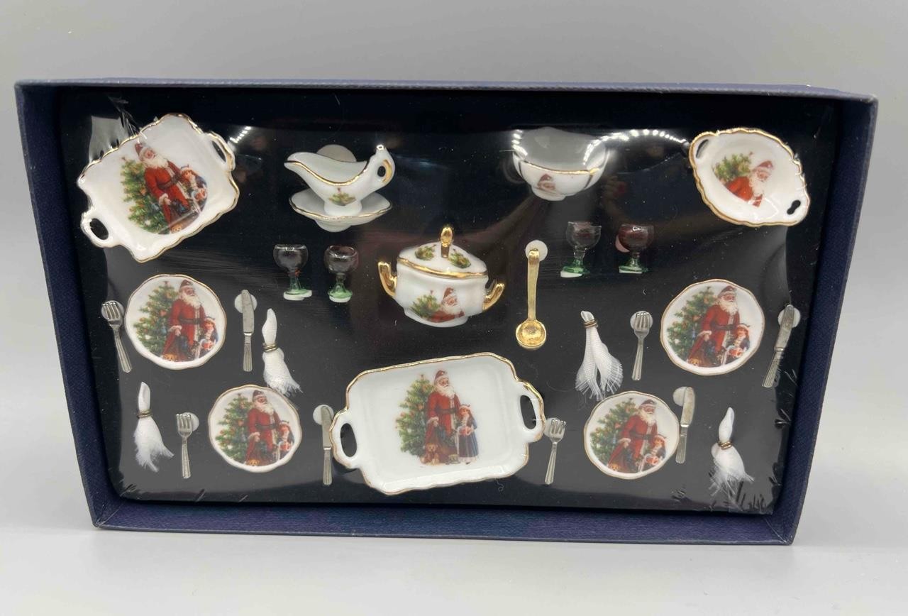 MINIATURE DOLLHOUSE 1:12 SCALE REUTTER CHRISTMAS DINNER SET - 1.344/1