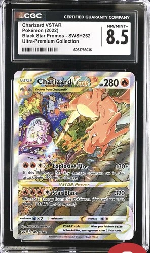 New ListingCGC 8.5 NM-MINT+ Charizard VSTAR SWSH262 FULL ART HOLO 262 PROMO Pokemon Card