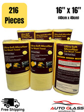 Yellow Towel Car Wash Microfiber Automotive Cleaning Cloth Polish 16  x16  216pcs