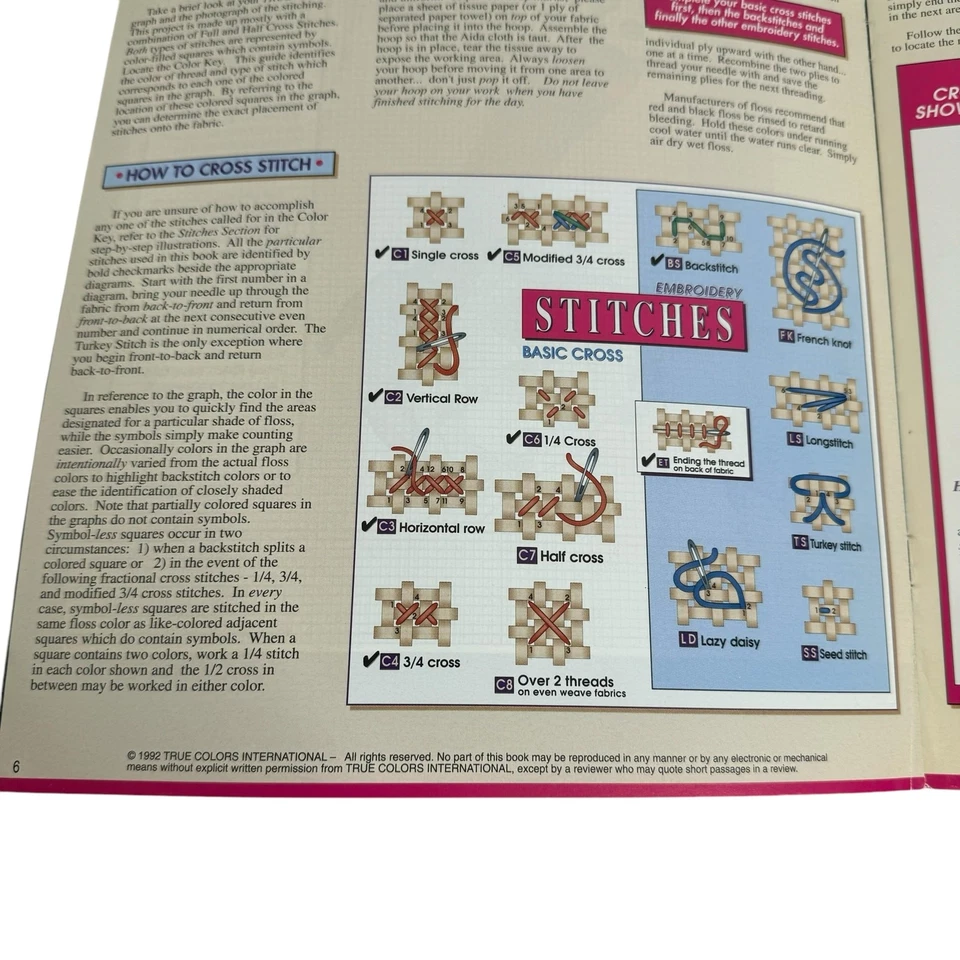 Libro de colección de patrones de punto de cruz COLORES VERDADEROS Crazy for Dalmatians 1992 perros Foto 3 de 3