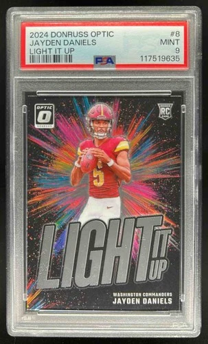 2024 Donruss Optic Jayden Daniels Light It Up RC #8 Commanders PSA 9