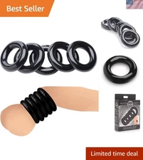 5-Piece Body-Safe Silicone Ball Stretcher Kit for Enhanced Comfort & Fit - Black