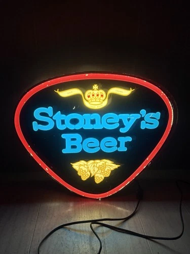 Vintage Stoneys Beer Lighted Illuminated Sign Tested