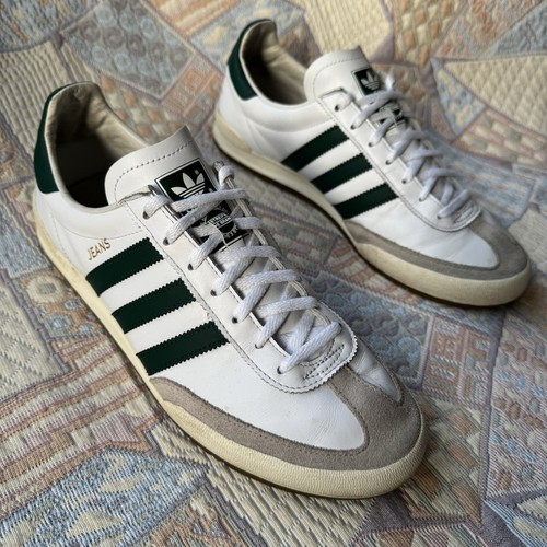 Adidas Originals Jeans White Green Trainers Size UK 9 Leather Sneakers - Picture 19 of 20