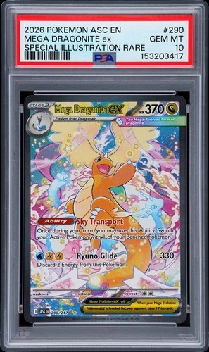 2026 POKEMON ASCENDED HEROES SPECIAL ILLUSTRATION RARE MEGA DRAGONITE EX PSA 10