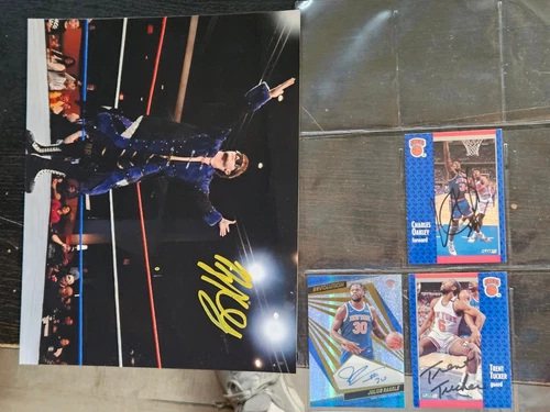 (11) WRESTLING, BOXING, NBA STAR SIGNED AUTOGRAPHS- IRON SHIEK, OAKLEY, MORE..