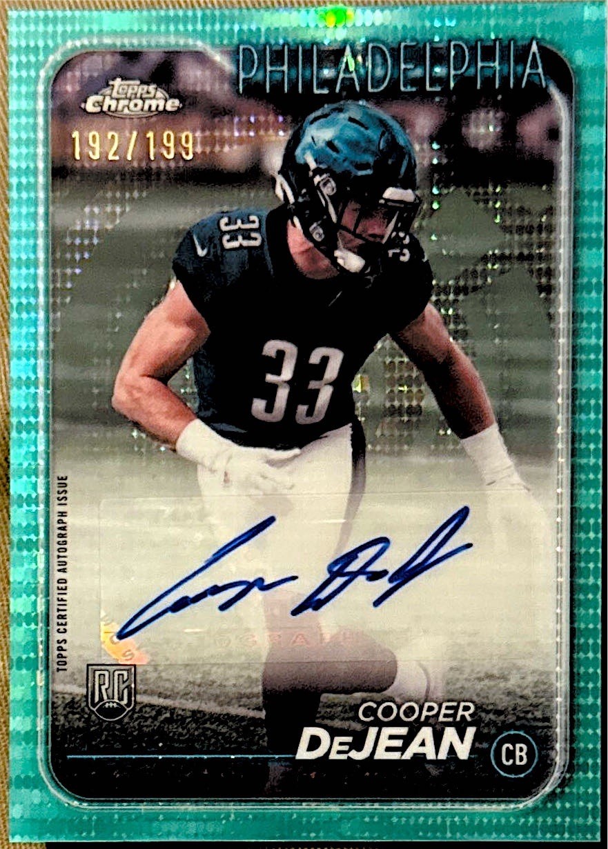 2024 Topps Chrome - Rookie Auto Cooper DeJean #RA-CDE Aqua Sonar Refractor /199