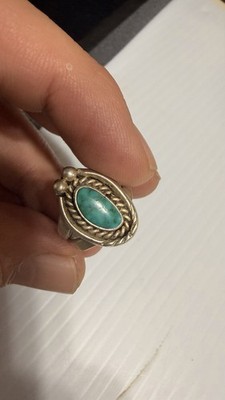 Navajo Sterling Silver Turquoise Ring 6.65g Handmade Native American 