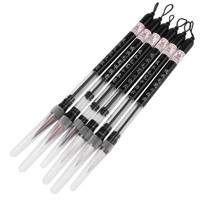 6pcs Water Brush Pen Set Chinese Calligraphy Pen Piston Water Color Brush for...