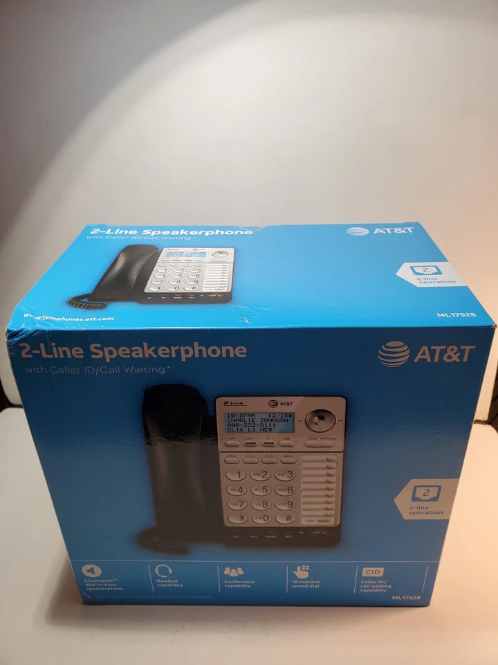 New AT&T ML17928 2-Line Corded Phone Black/Silver 424673 Free Shipping! - Image 3 of 4