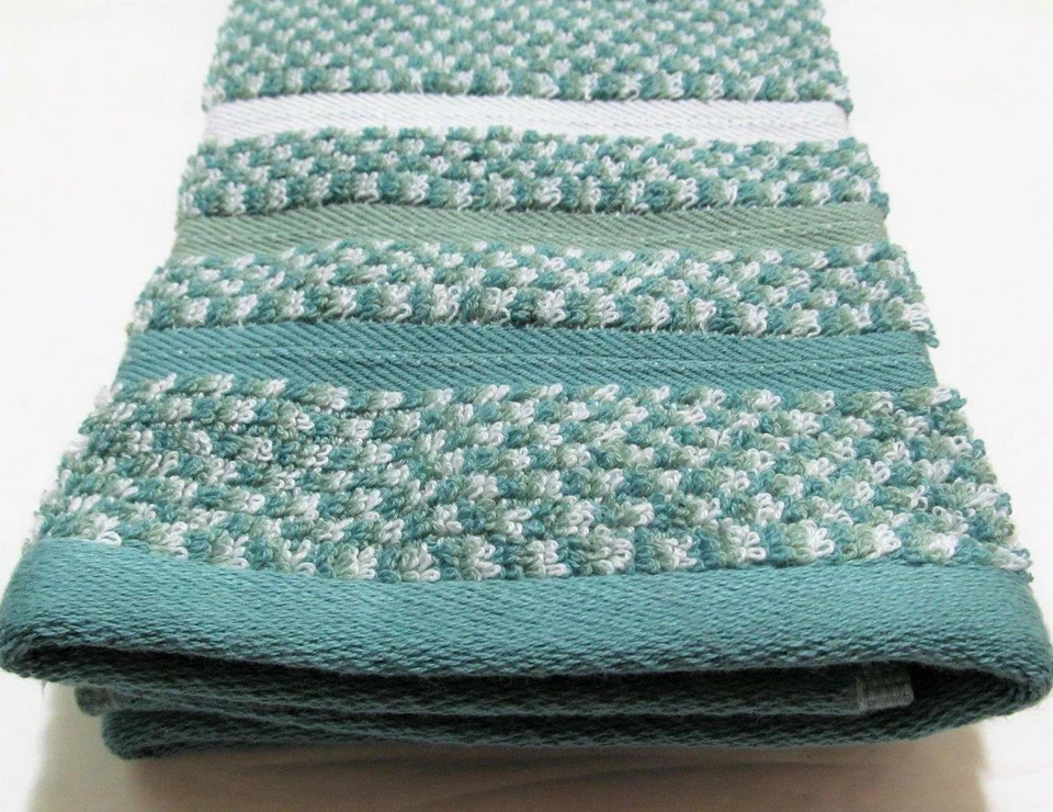 Toalla de mano tropical con perilla pesada para baño (una) línea de baño MAUI azul verde múltiple Foto 2 de 2