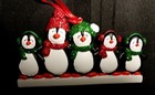 Personalized Penguin Family 5 Christmas Tree Ornament Holiday Gift 