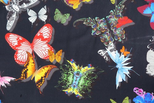 DESIGNERS GUILD CURTAIN FABRIC "Butterfly Parade" 3.4 METRE OSCURO COTTON SATIN - 第 4/8 張圖片