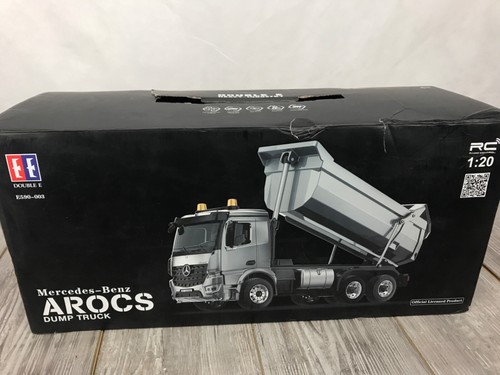 New 1:20 Mercedes-Benz Arocs Double E RC Gray Dump Truck E590-003 Open Box - Picture 12 of 13