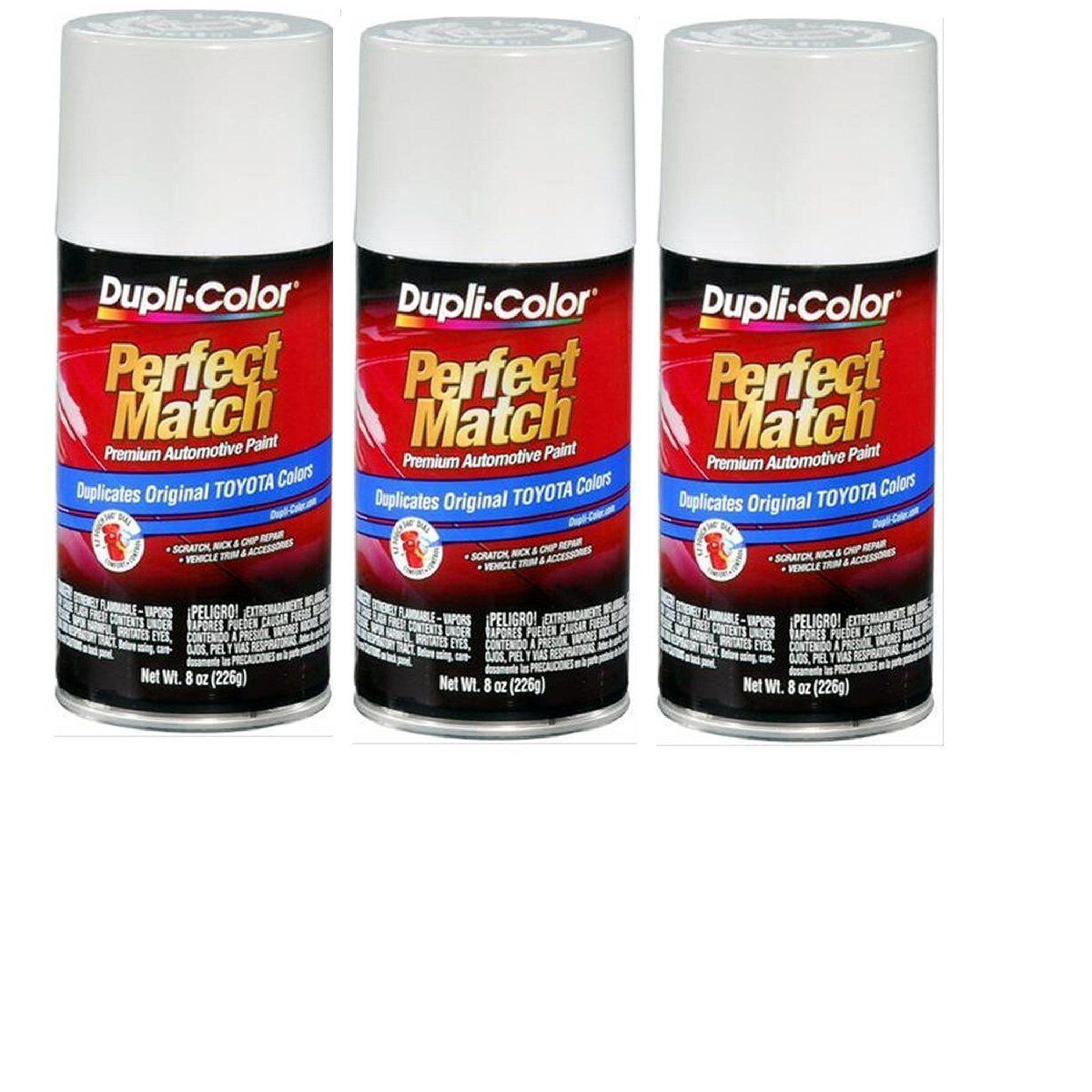 3 Cans-Duplicolor BTY1626 For Toyota Code 070 White Pearl Aerosol Spray Paint
