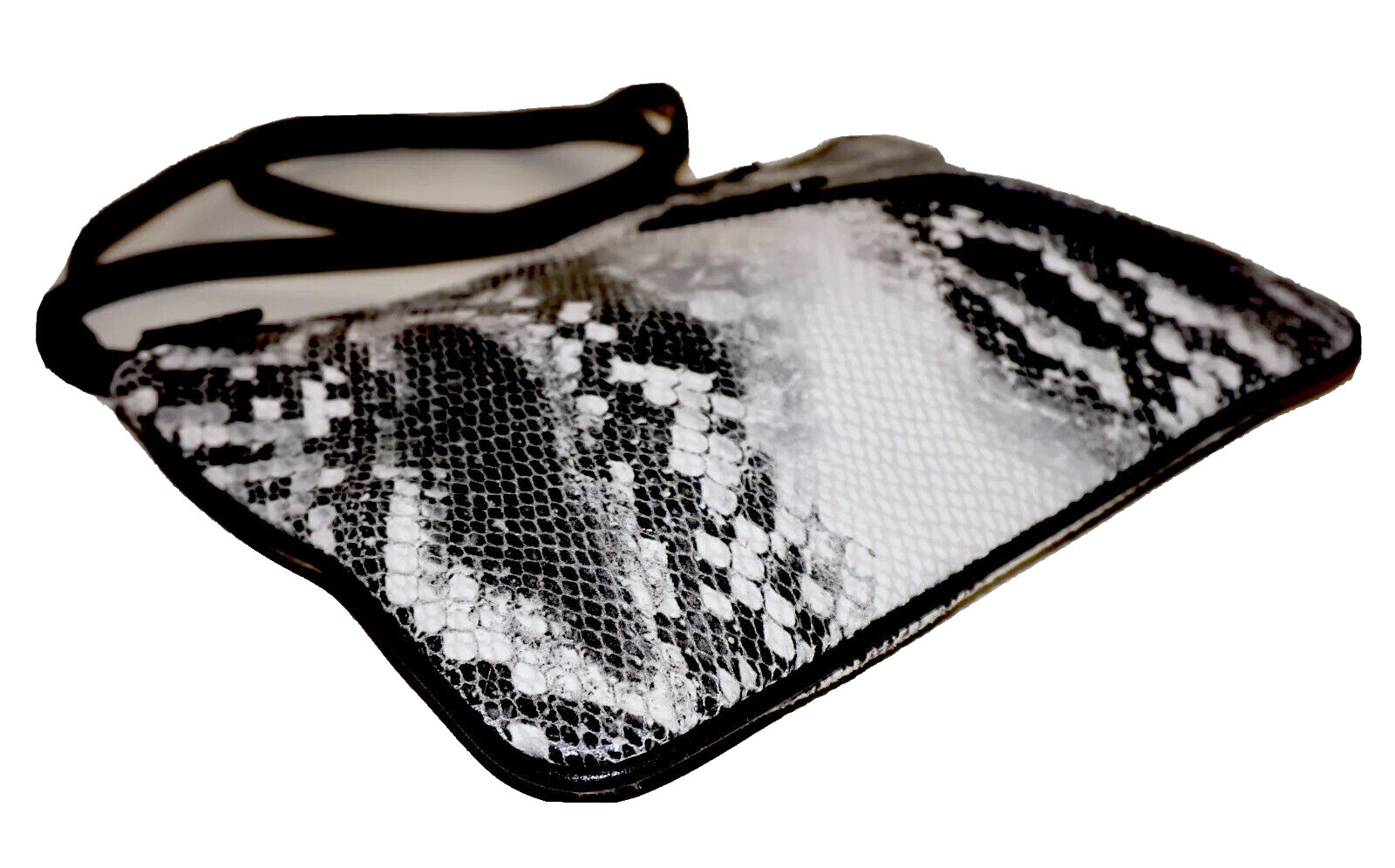 GAP Small Black & Gray PYTHON PRINT Textured Leat… - image 7