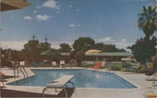Prospector's Village Motel Pool Diving Board Oroville California B Postcard CQ8