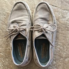 SKECHERS Classic Fit Air-Cooled Memory Foam Men s Taupe Shoes Sz 9.