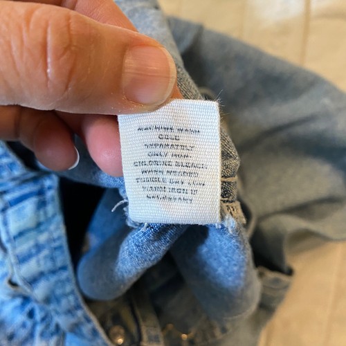 Vtg GAP Kids Bib Overalls XL Stonewash Carpenter ShortAlls 90s Y2K - Picture 10 of 14