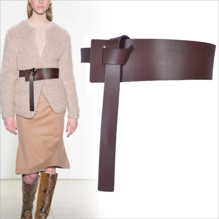 Damen.Leder.Taillengürtel.Breiter.Obi.Gürtel.Bindegürtel.Hüftgürtel.aus.Italien - Bild 2 von 4