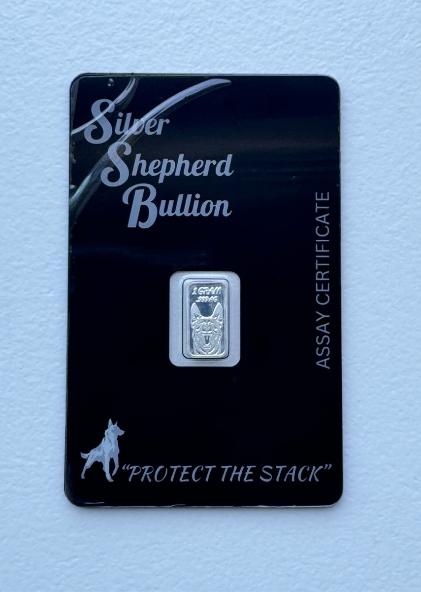 Serialized 1 Gram Silver Bar in Assay Silver Shepherd Bullion