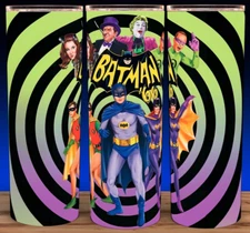 60s  Batman Adam West Retro Cup  Tumbler 20oz with lid and straw