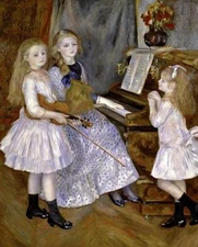 Portrait of the Daughters of Catulle Mendes by Renoir Old Master Piano 13x16