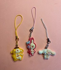 Hello Kitty Halloween Half Skeleton Phone Charm Bookbag Purse Charm x 3