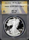 2021-W $1 Silver American Eagle PF70DCAM ANACS # 7668920 + Bonus