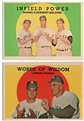1959 Topps #383 Words Of Wisdom & #519 Infield Power NMT