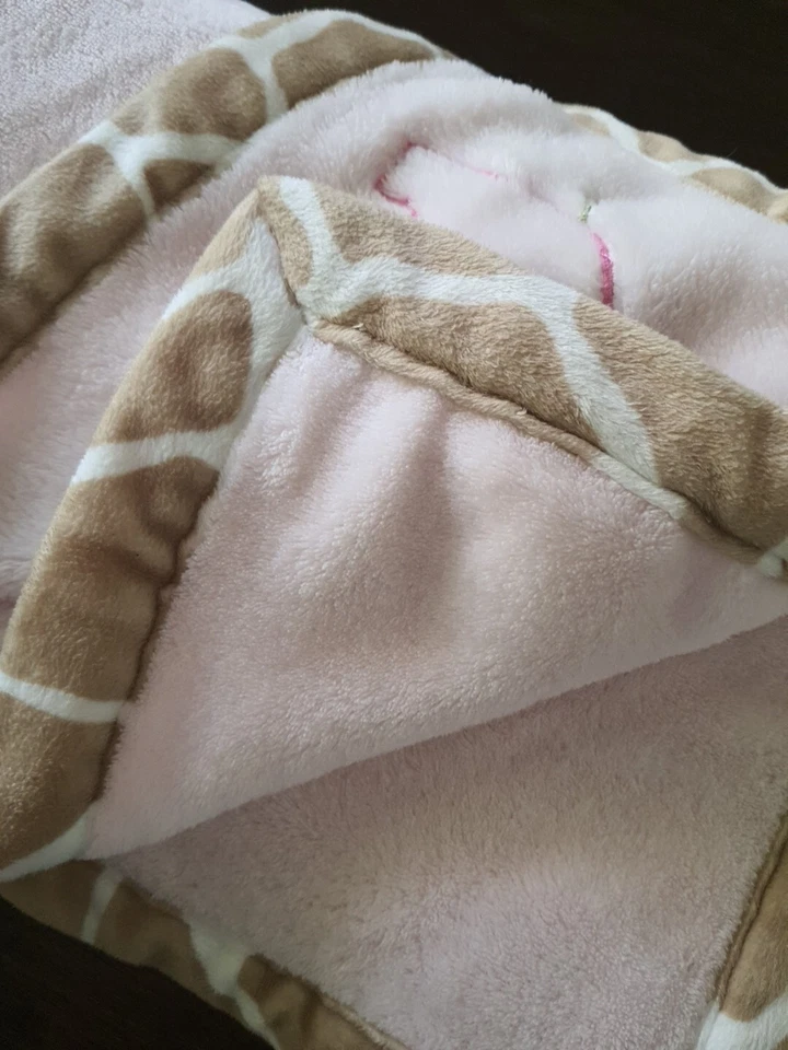 Manta bebé Carter’s rosa elefante mono pájaro felpa jirafa ribete esponjoso 30"×40 Foto 4 de 4