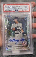 Anthony Volpe 2020 1ST Bowman Chrome Speckle Refractor Auto /299 PSA 9