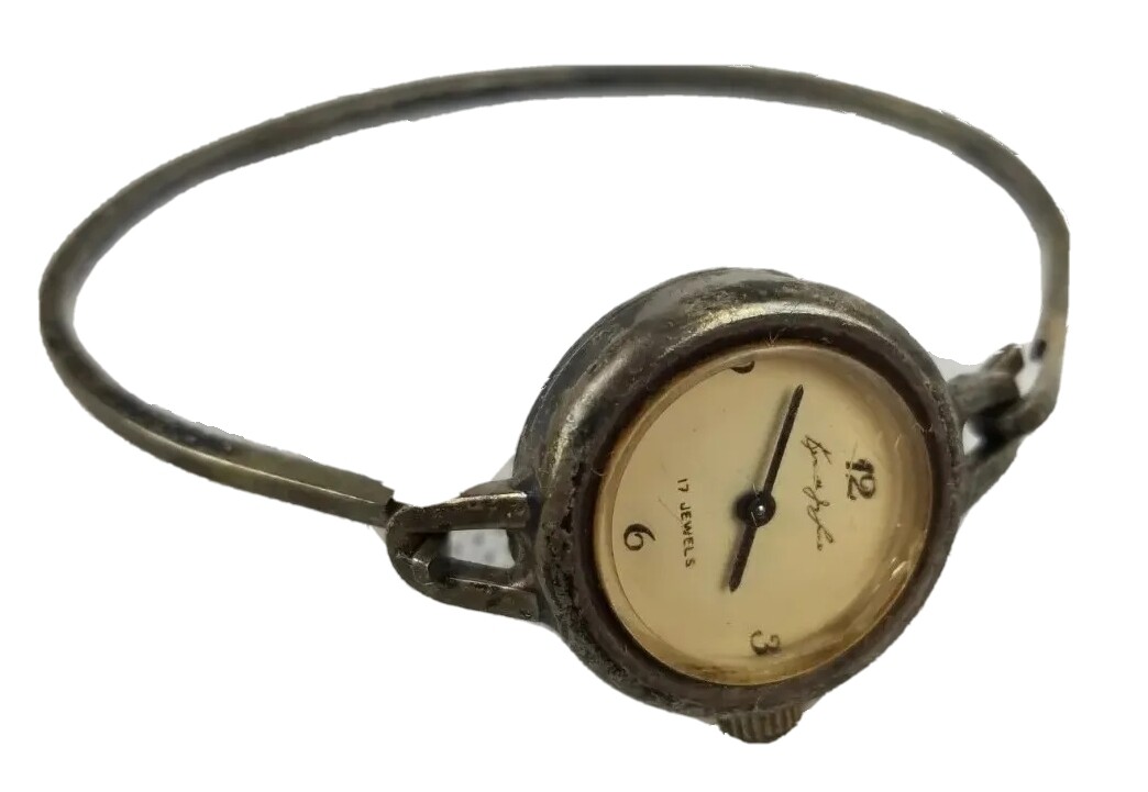 Vintage Kenneth Jay Lane STERLING SILVER 17 Jewels Womens Watch