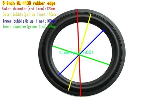 1pcs 5" inch Speaker Rubber Edge Speaker Surround HiFi Audio repair Parts - Afbeelding 3 van 9