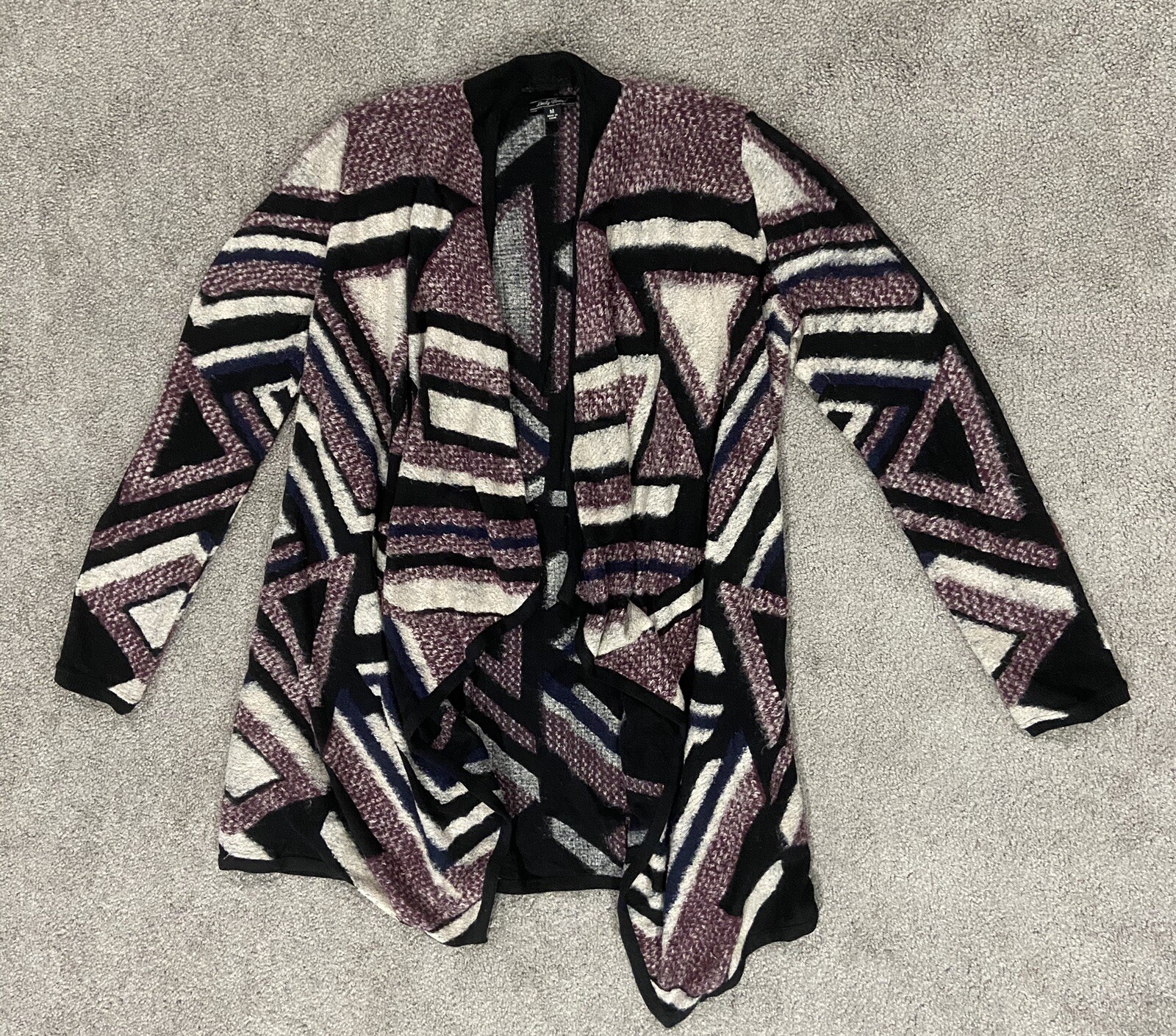 Intarsia Sweater Cardigan Black 