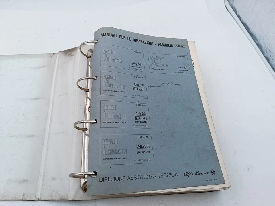 Manuale officina Alfa Romeo Alfa 33 Berlina e 4X4 vol 1 + 2 riparazioni del 1985 - Immagine 4 di 4