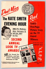 1952 PRINT AD Look Magazine TV Award winners Kate Smith Evening Hour NBC-TV