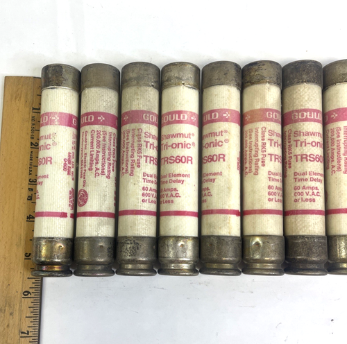 10 Gould Shawmut TRS60R Time Delay Fuses 60 Amp - Picture 2 of 6