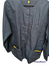 Wonder Wink Origins Scrub Jacket navy size Medium snap closure pleated back NWOT