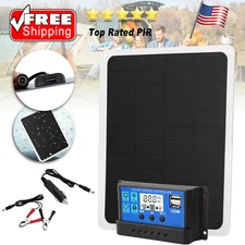 22W Solar Panel 12V Trickle Battery Charger Kit Maintainer Boat 30A Controller