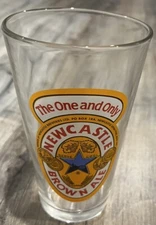 New Castle Brown Ale Logo Pint Beer Glass The One And Only