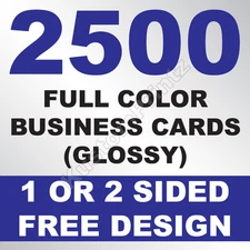 2500 CUSTOM FULL COLOR BUSINESS CARDS | 16PT | GLOSSY UV FINISH | FREE DESIGN