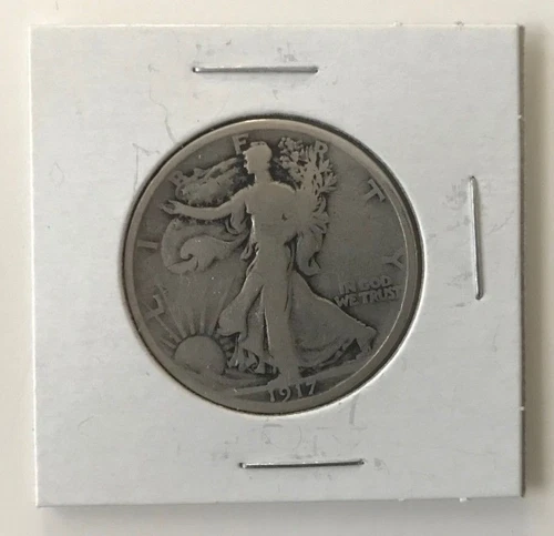 1917 50C Walking Liberty Half Dollar. Fine.